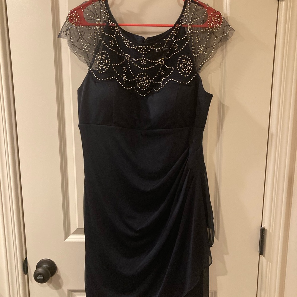 Navy blue evening dress